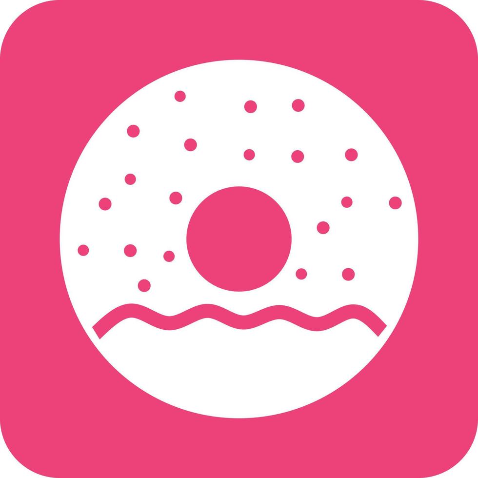 Doughnut sprinkled Glyph Round Background Icon vector