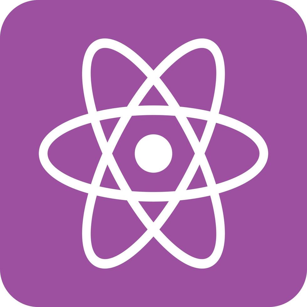 Atom Glyph Round Background Icon vector