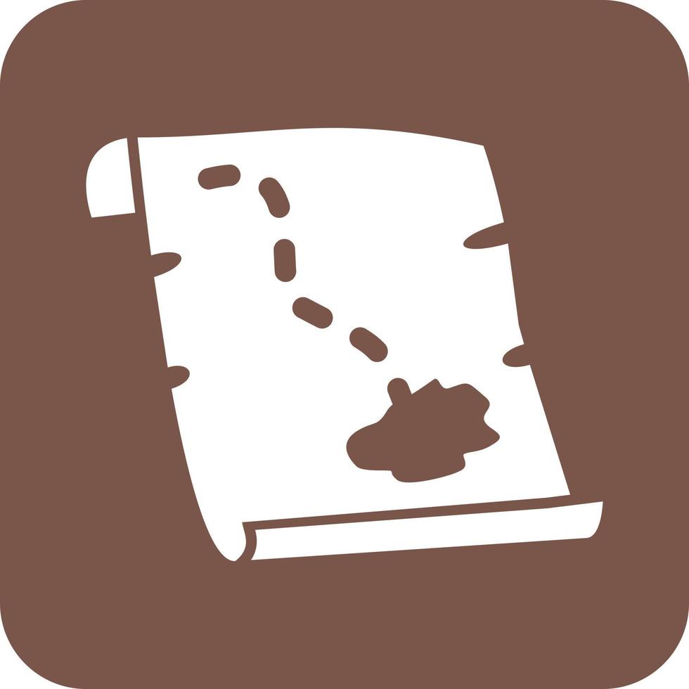 Pirate Map Glyph Round Background Icon vector