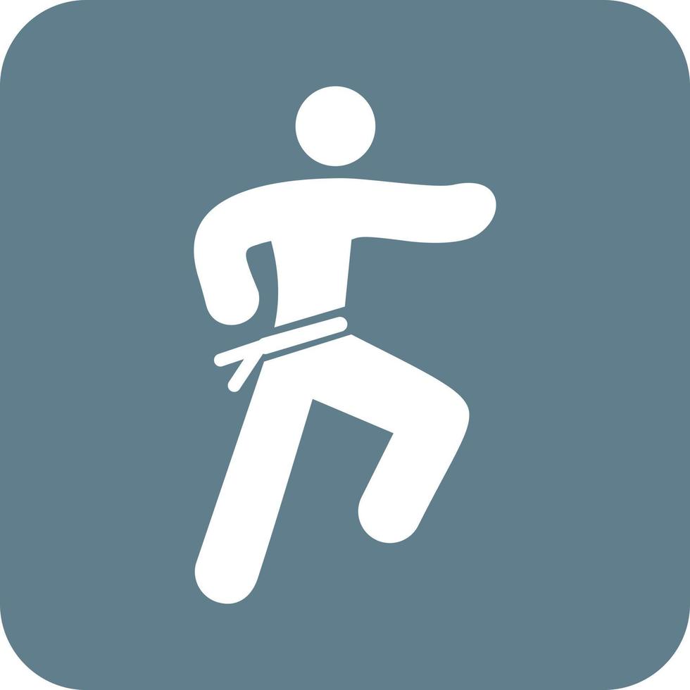Karate Glyph Round Background Icon vector