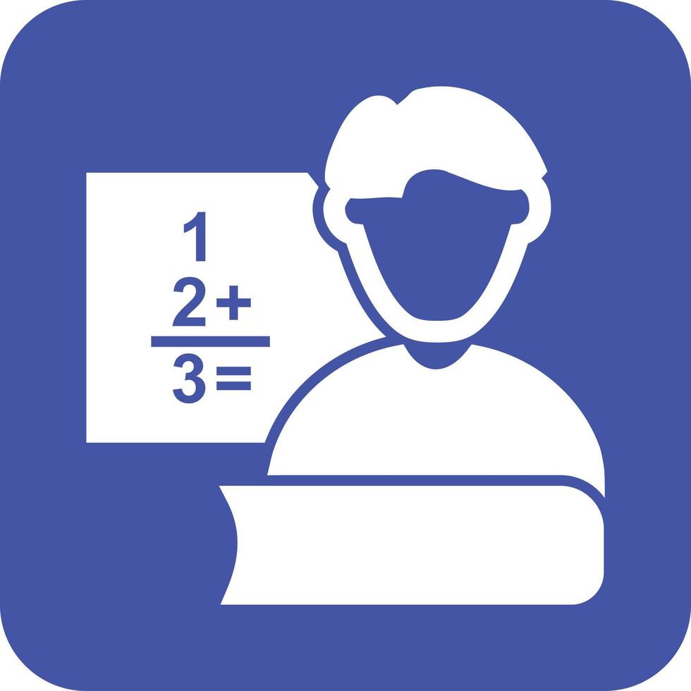 Teacher Male Glyph Round Background Icon vector