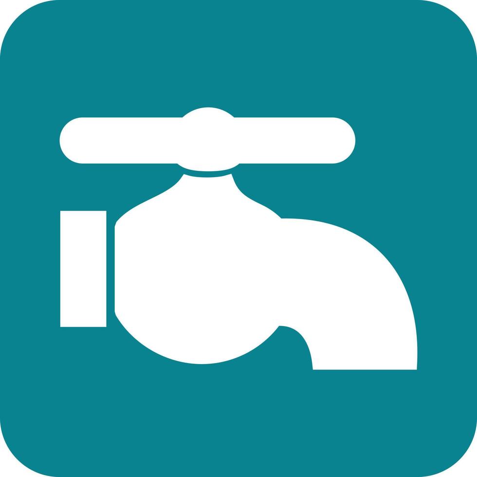 Water Tap Glyph Round Background Icon vector
