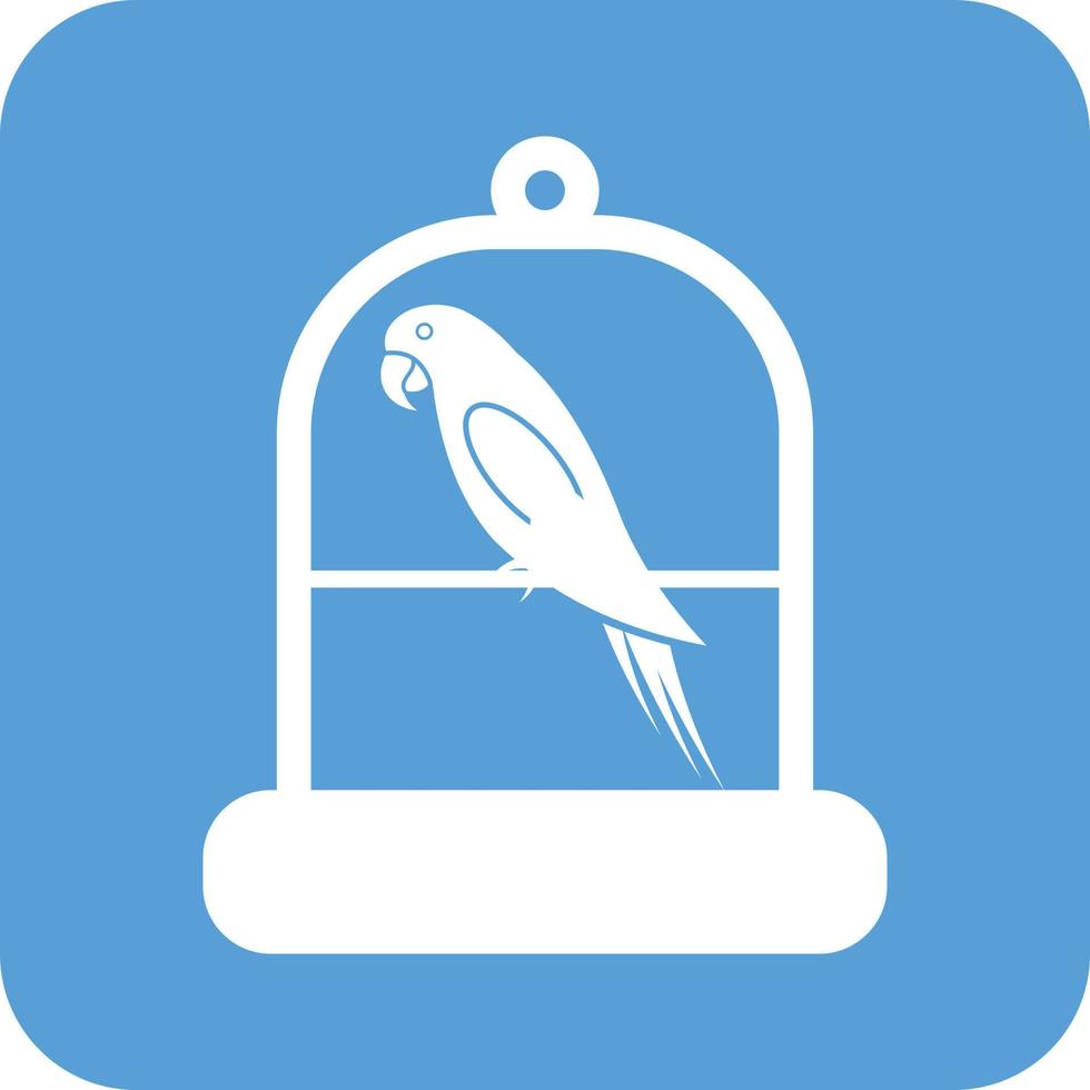 Bird in Cage Glyph Round Background Icon vector