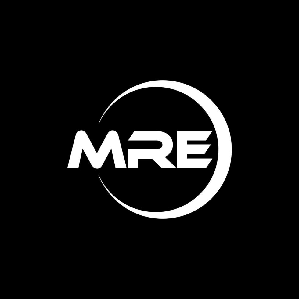 MRE letter logo design in illustration. Vector logo, calligraphy designs for logo, Poster, Invitation, etc.