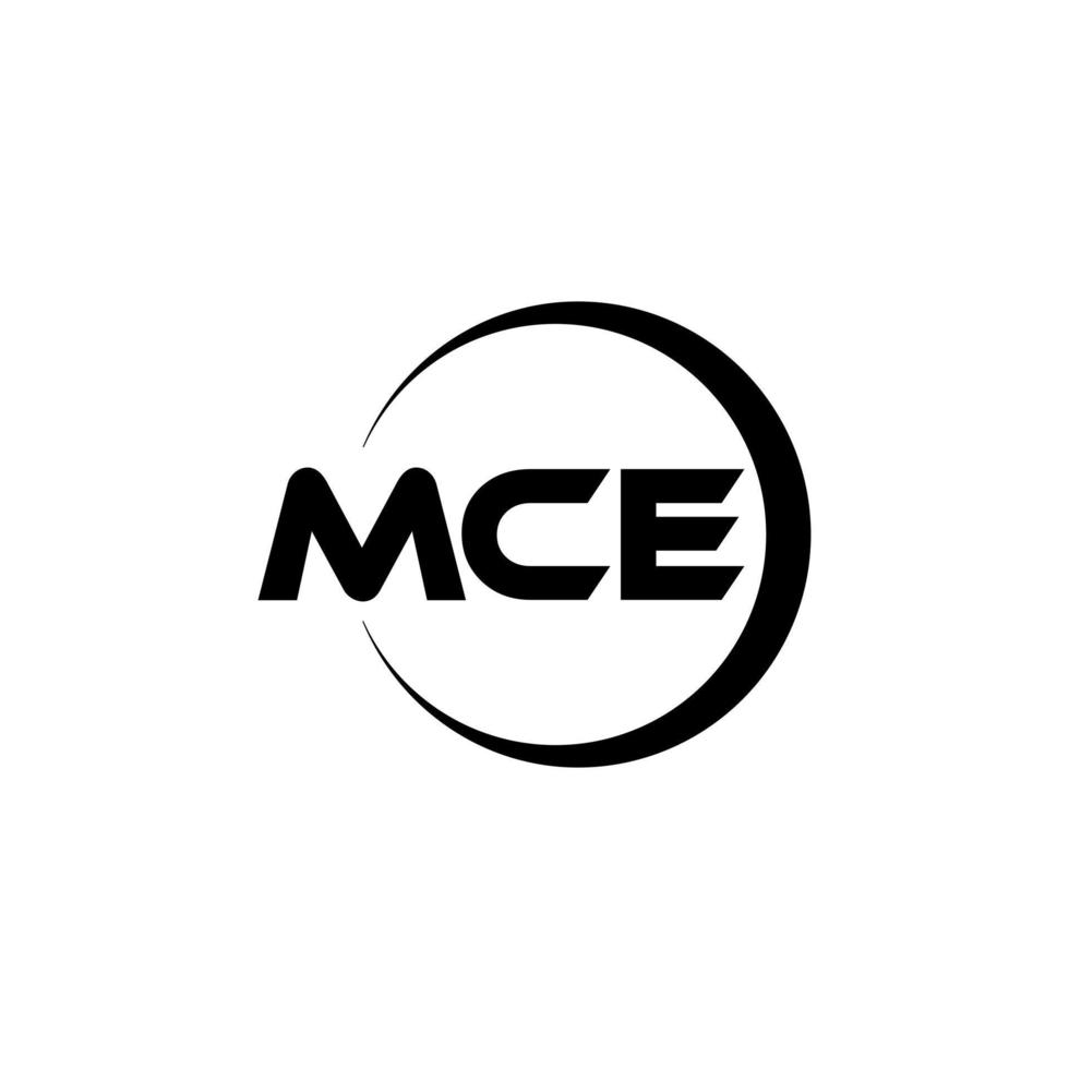 MCE letter logo design in illustration. Vector logo, calligraphy designs for logo, Poster, Invitation, etc.