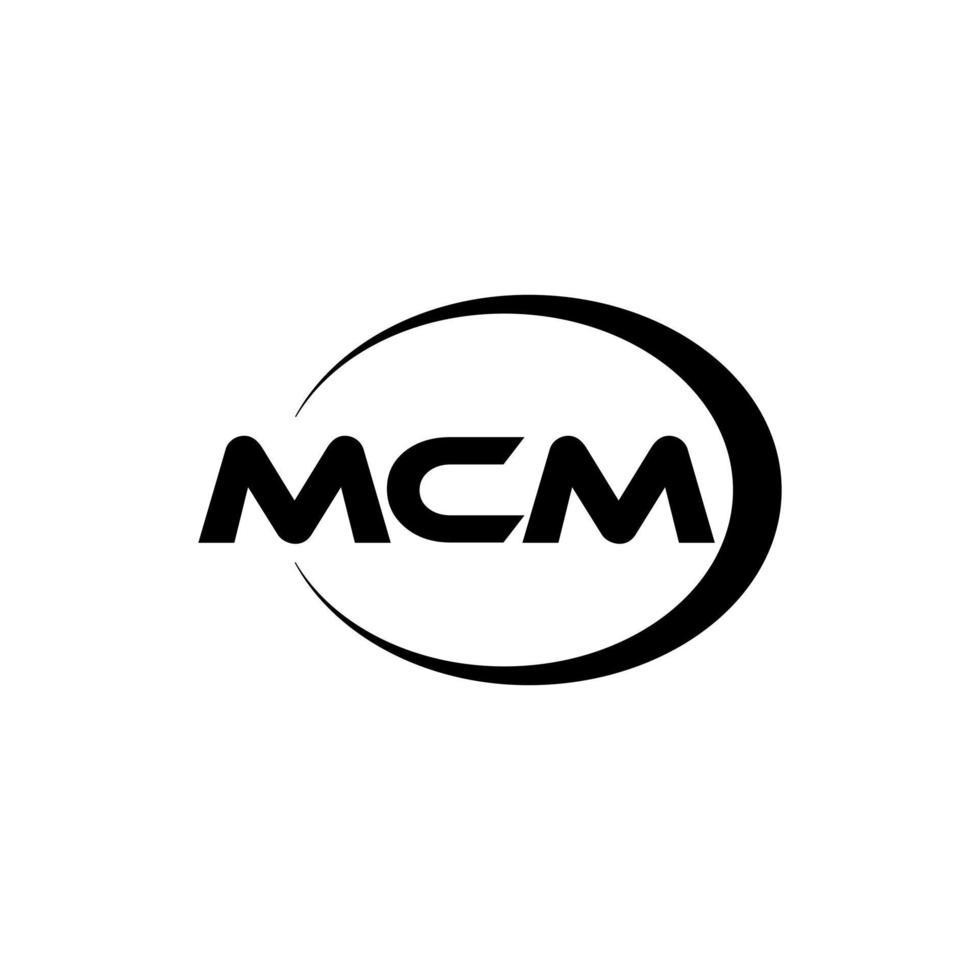 diseño de logotipo de letra mcm en ilustración. logotipo vectorial, diseños de caligrafía para logotipo, afiche, invitación, etc. vector