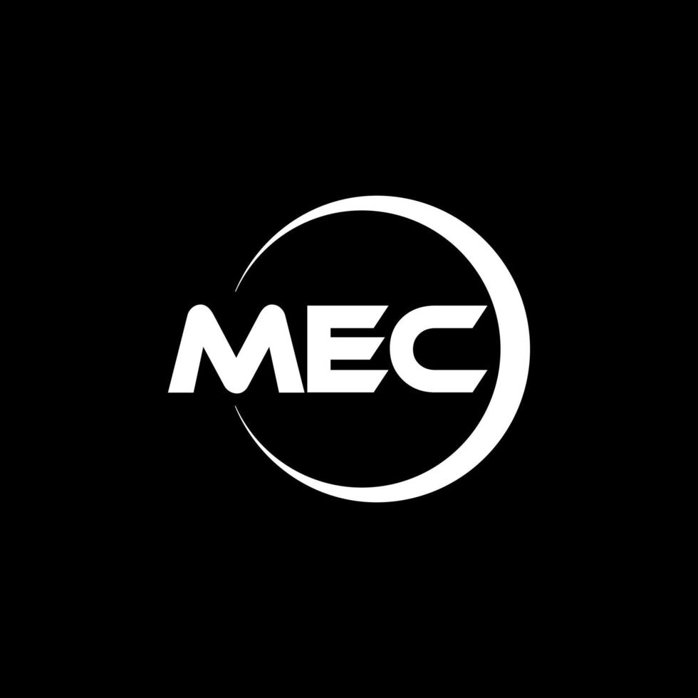 MEC letter logo design in illustration. Vector logo, calligraphy designs for logo, Poster, Invitation, etc.