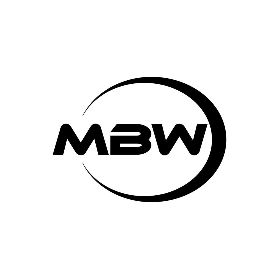 MBW letter logo design in illustration. Vector logo, calligraphy designs for logo, Poster, Invitation, etc.