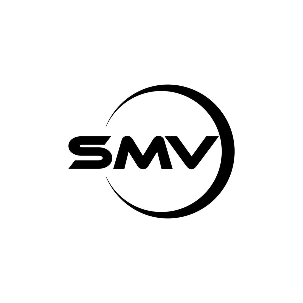 SMV letter logo design in illustrator. Vector logo, calligraphy designs for logo, Poster, Invitation, etc.