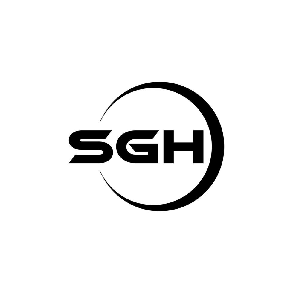 SGH letter logo design in illustrator. Vector logo, calligraphy designs for logo, Poster, Invitation, etc.
