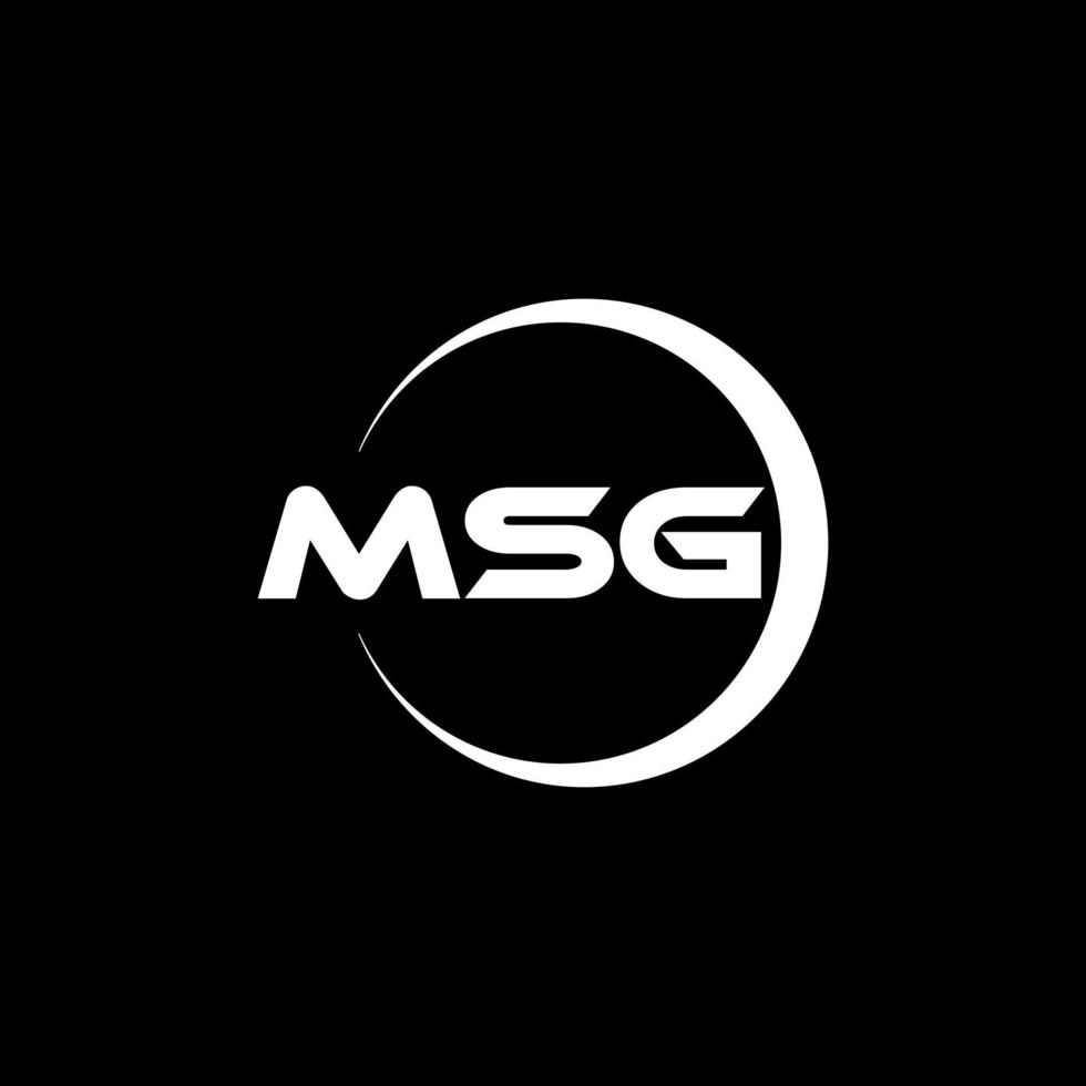 MSG letter logo design in illustration. Vector logo, calligraphy designs for logo, Poster, Invitation, etc.