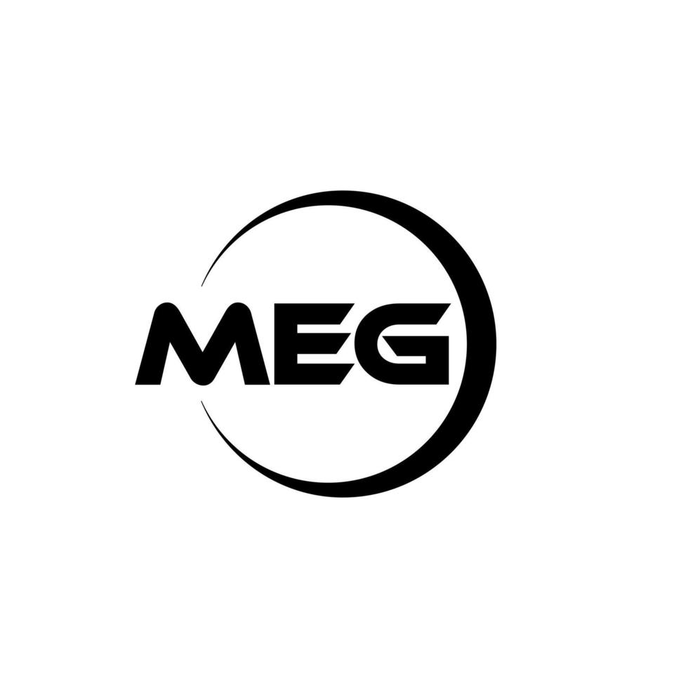 diseño de logotipo de letra meg en ilustración. logotipo vectorial, diseños de caligrafía para logotipo, afiche, invitación, etc. vector