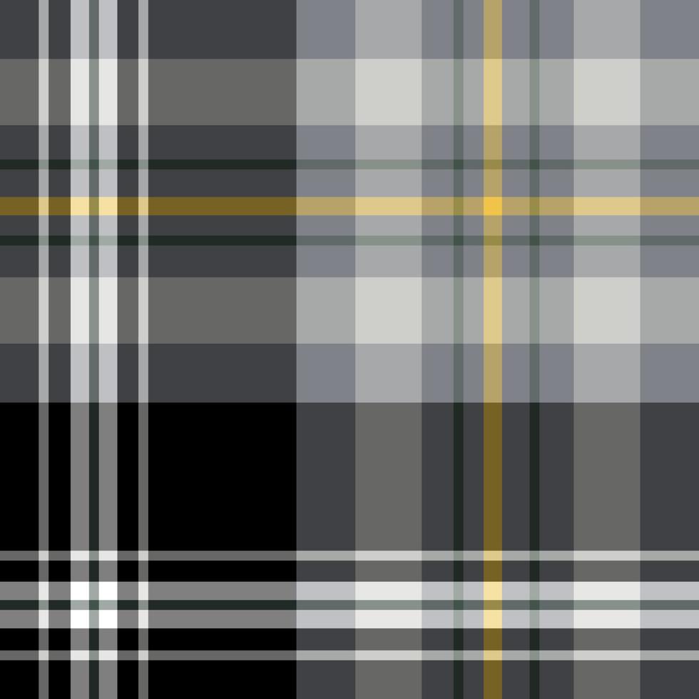 Seamless pattern in dark gray, black and yellow colors for plaid, fabric, textile, clothes, tablecloth and other things. Vector image.