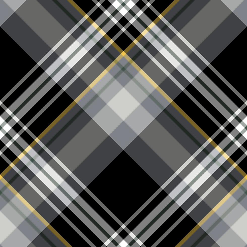 patrón impecable en colores gris oscuro, negro y amarillo para tela escocesa, tela, textil, ropa, mantel y otras cosas. imagen vectorial 2 vector