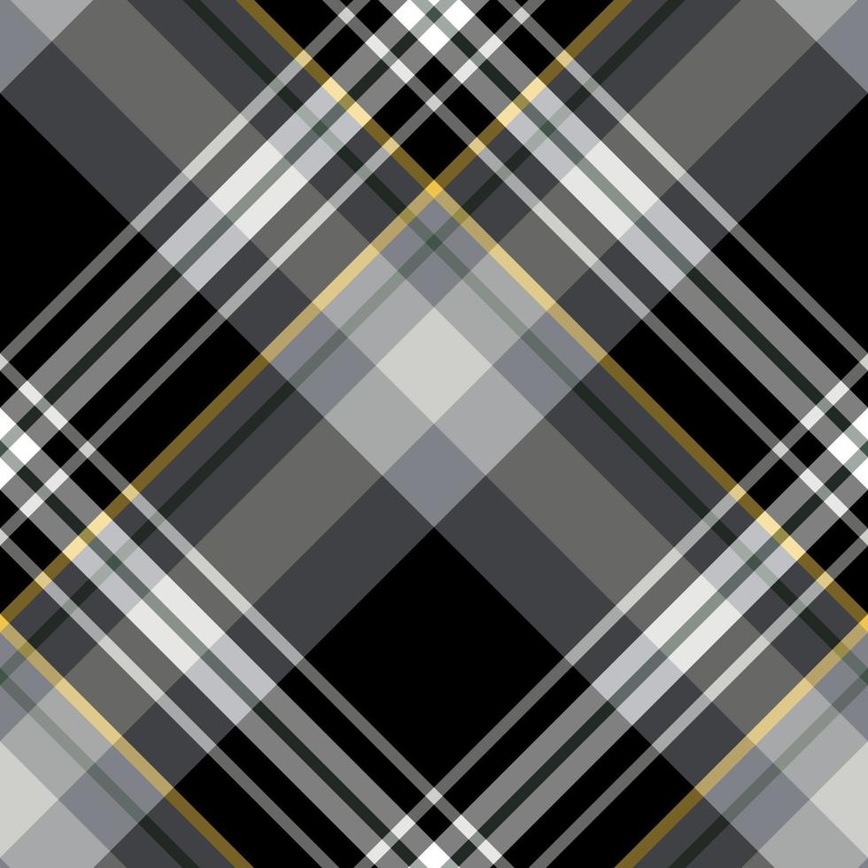Seamless pattern in dark gray, black and yellow colors for plaid, fabric, textile, clothes, tablecloth and other things. Vector image. 2
