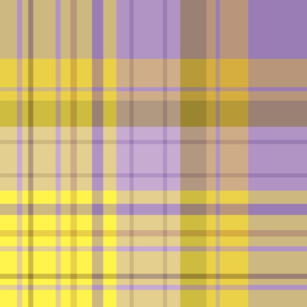 Seamless pattern in summer yellow, violet and beige colors for plaid, fabric, textile, clothes, tablecloth and other things. Vector image.