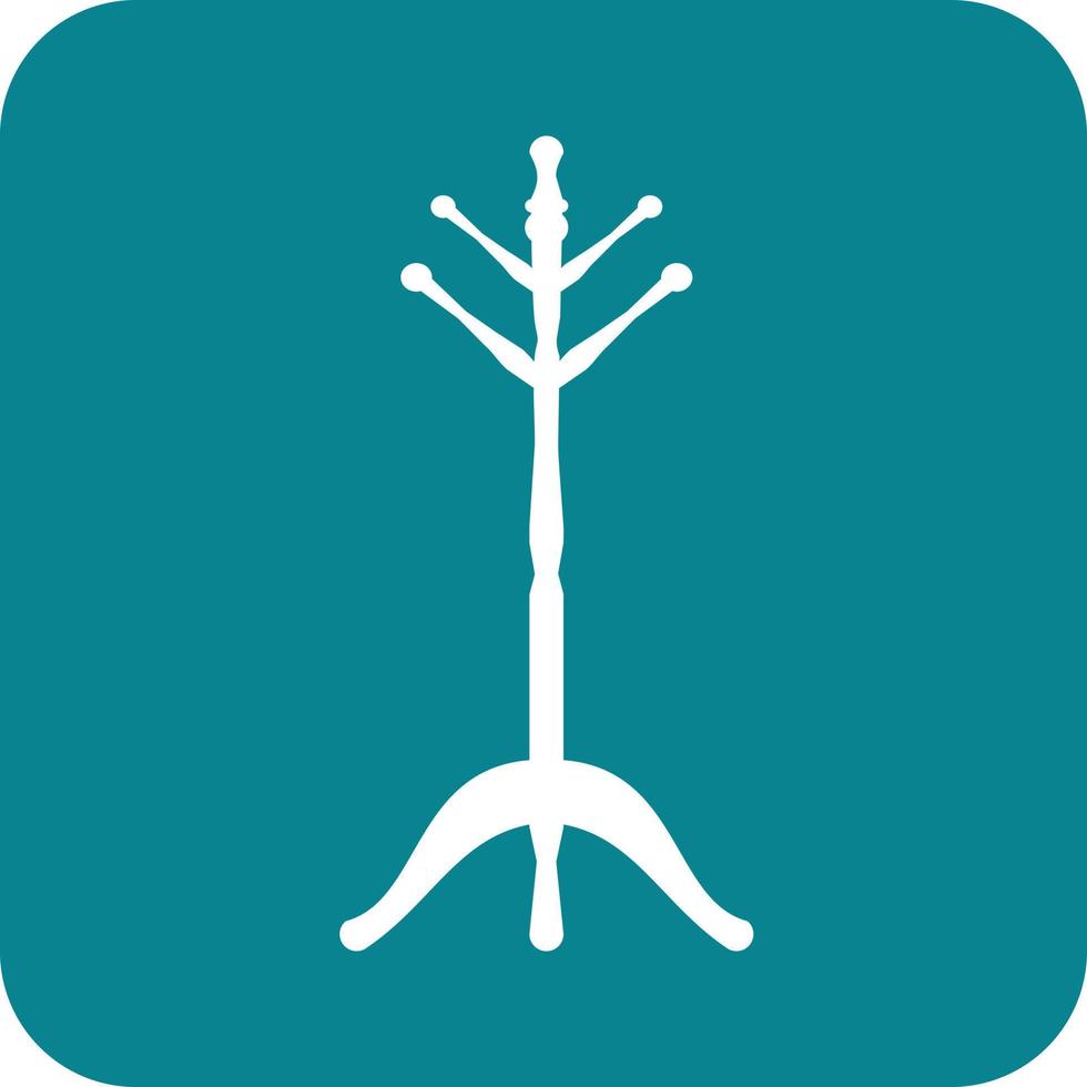 Coat Stand Glyph Round Background Icon vector