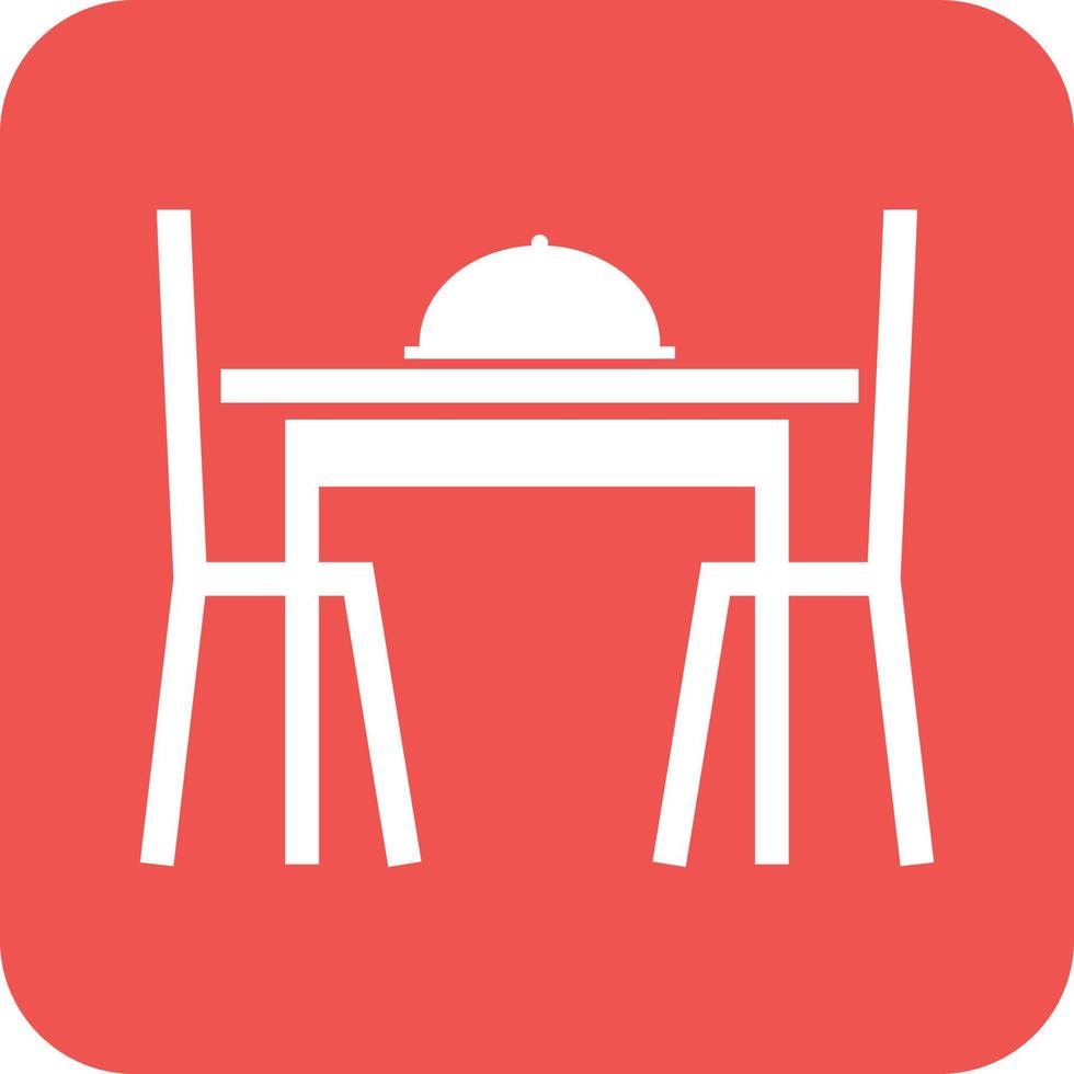 Dining Table I Glyph Round Background Icon vector
