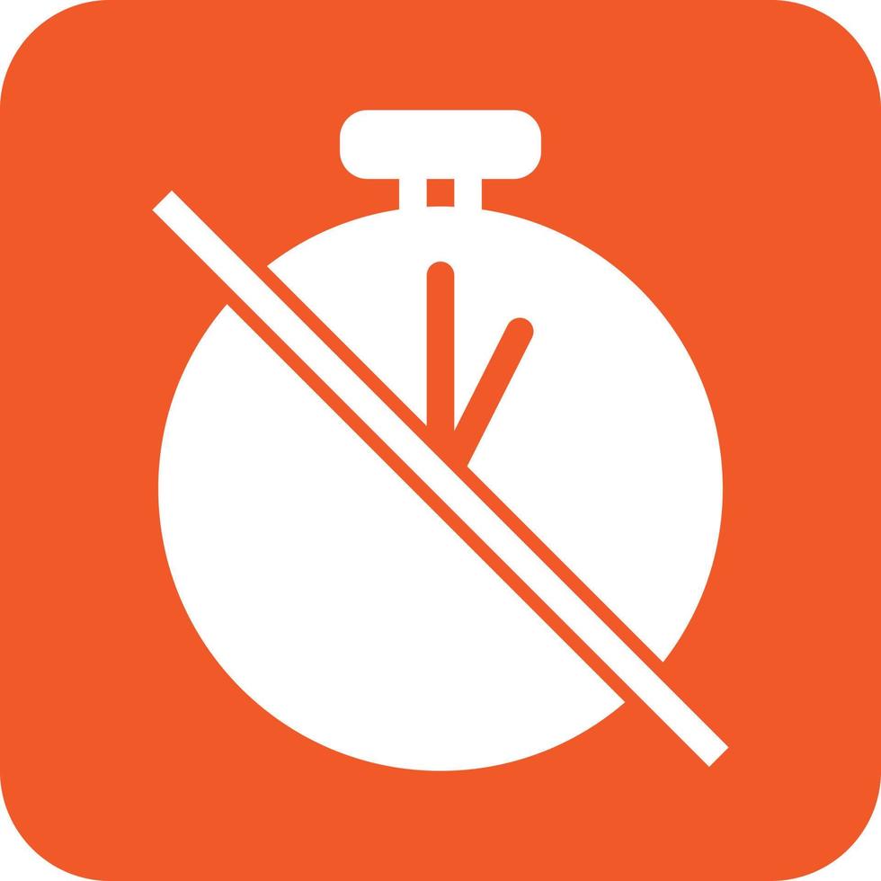 Timer Off Glyph Round Background Icon vector