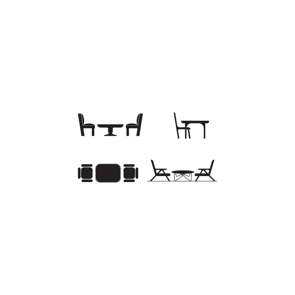 chair and table  logo template vector icon illustration