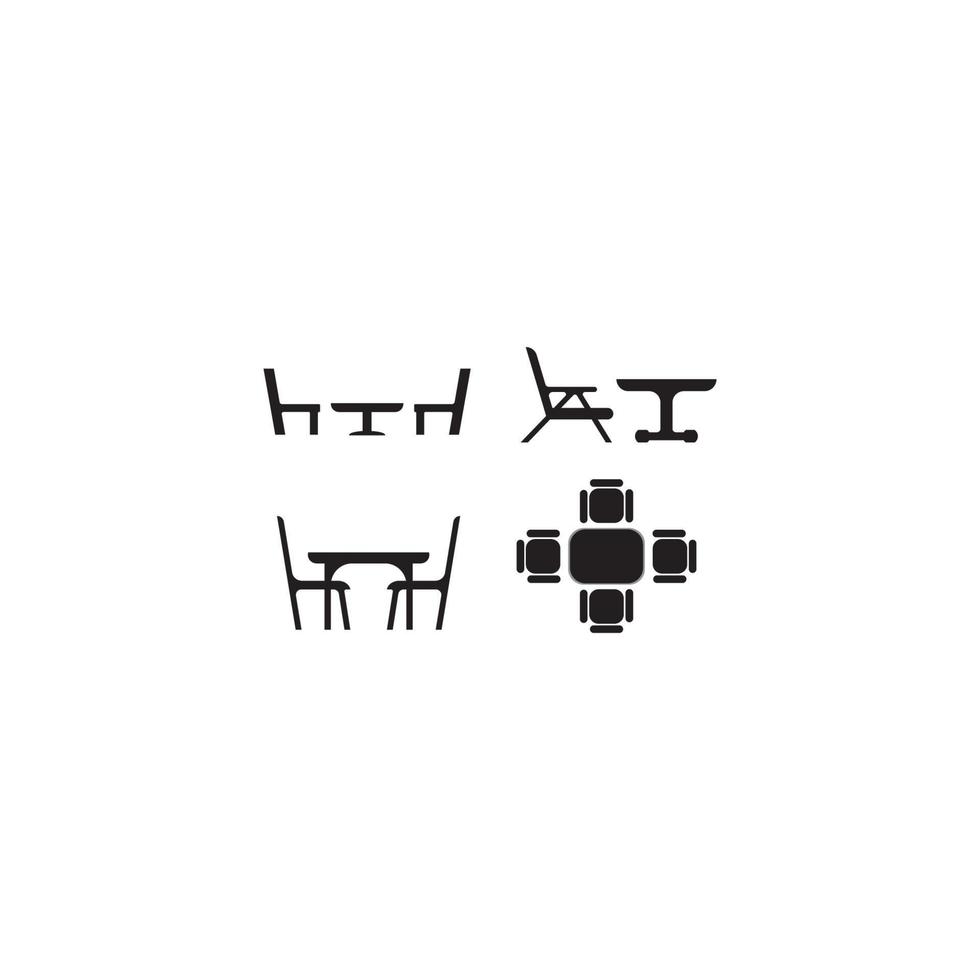 chair and table  logo template vector icon illustration