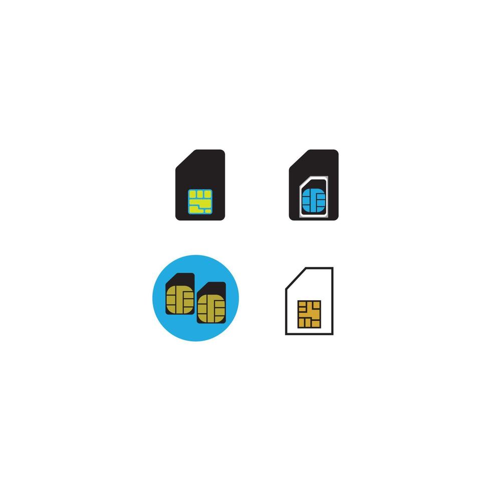 Card, gsm, mobile, phone, sim card, sim card, telephone logo template vector icon illustration
