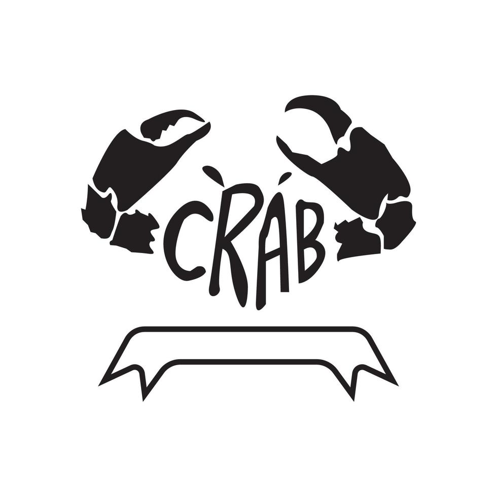 Crab icon logo, vector design