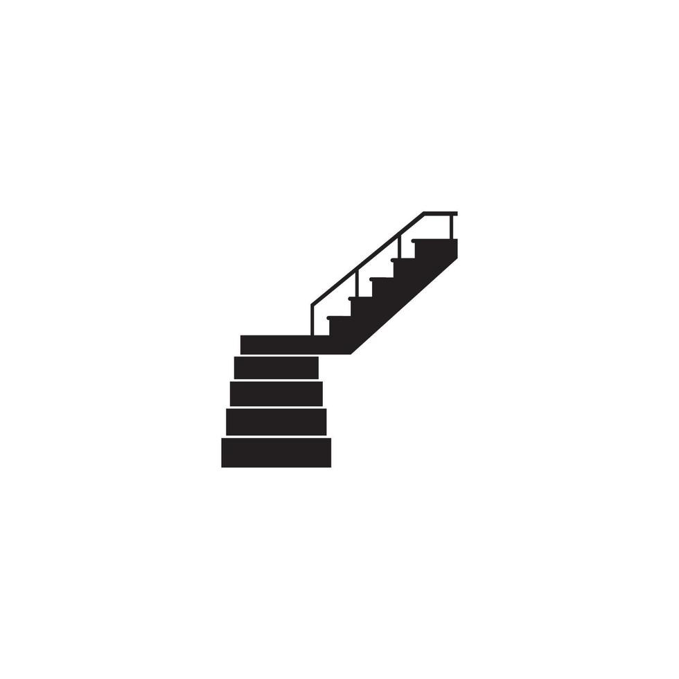 Ilustración de icono de vector de plantilla de logotipo de escalera y escaleras