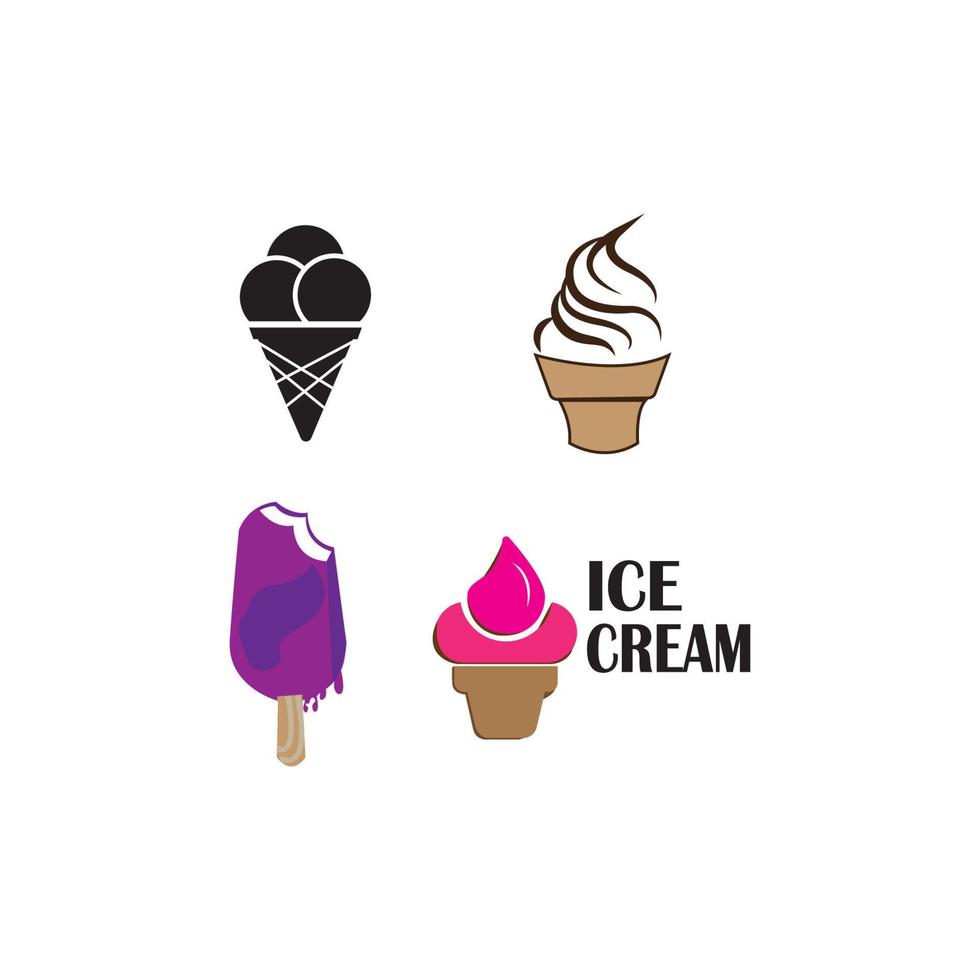 helado logo vector icono ilustración