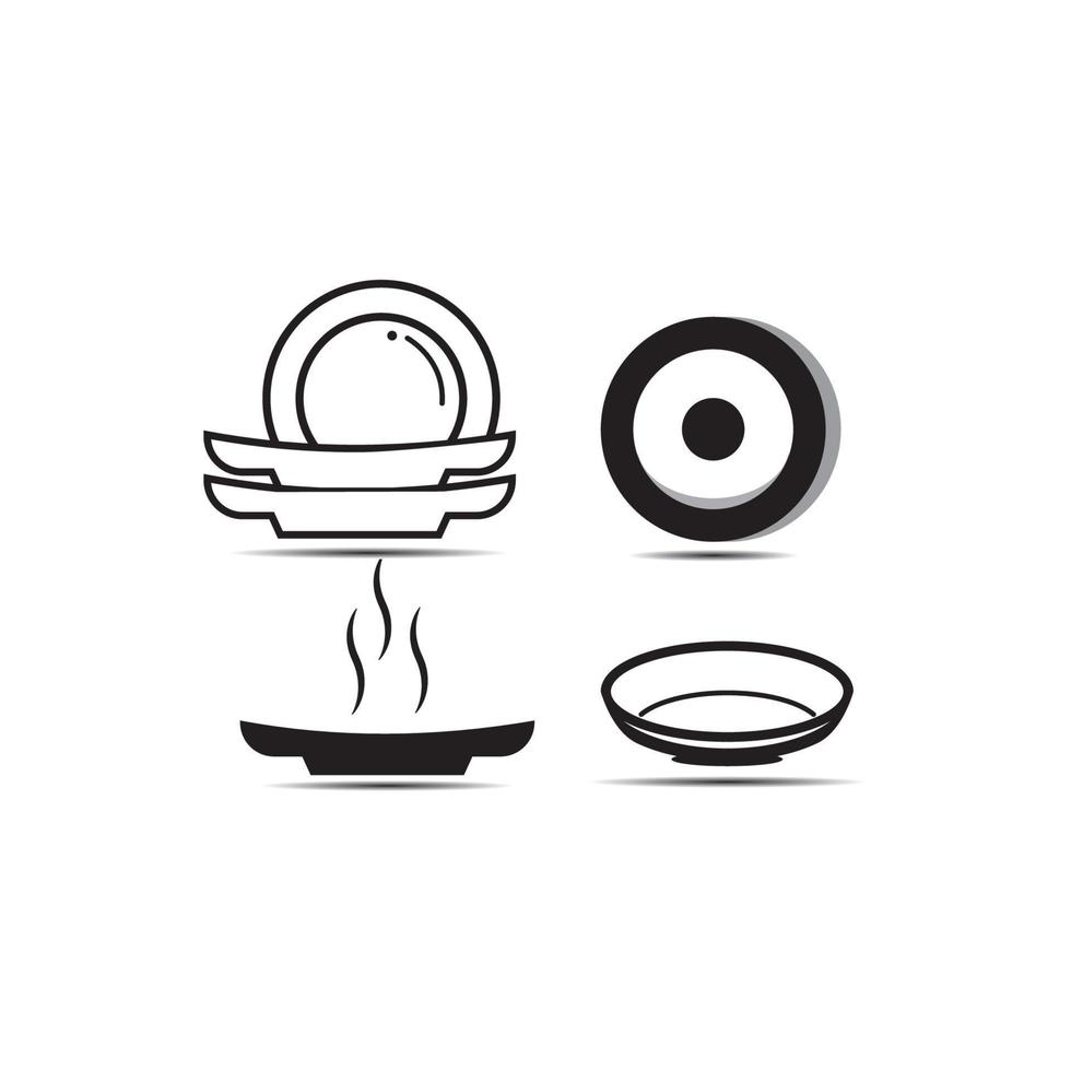 plato de comida icono vector ilustración
