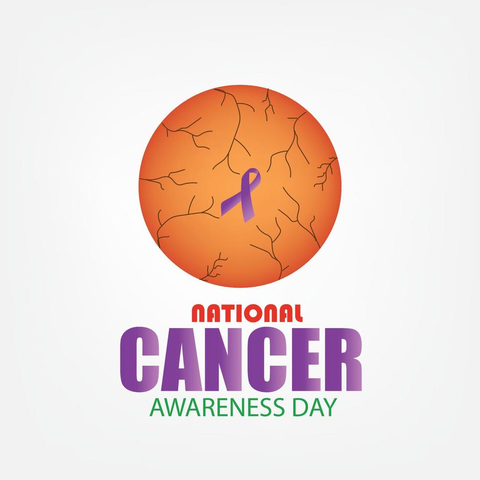 ilustración vectorial del día nacional de concientización sobre el cáncer. diseño simple y elegante vector