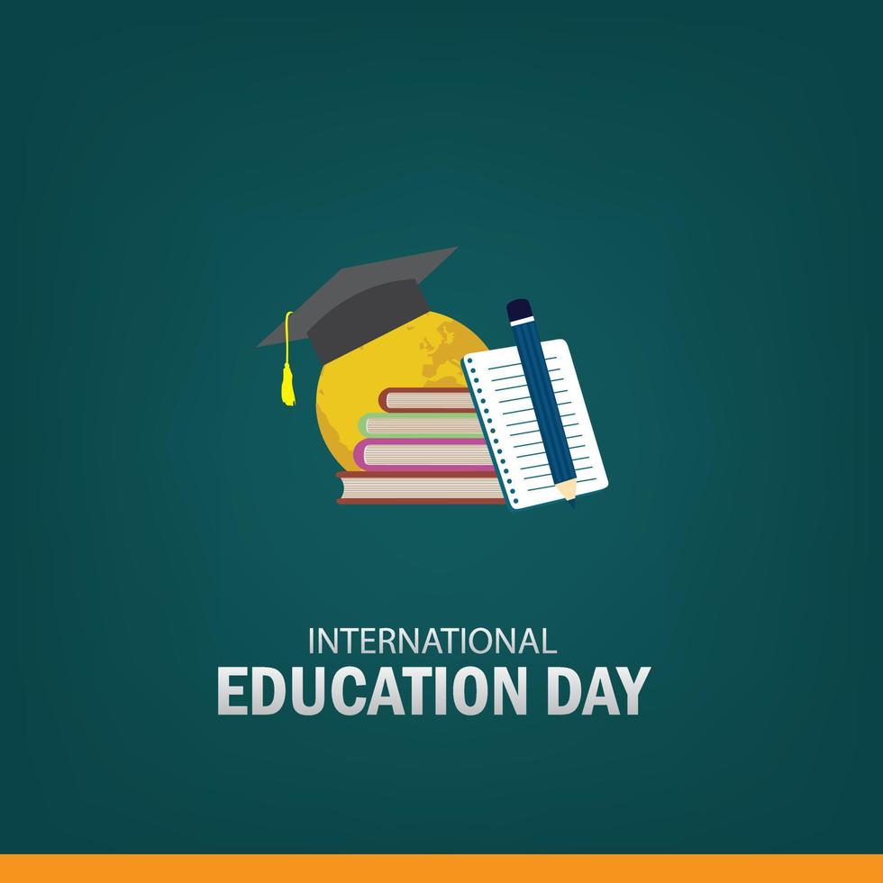 ilustración vectorial del día internacional de la educación. diseño simple y elegante vector