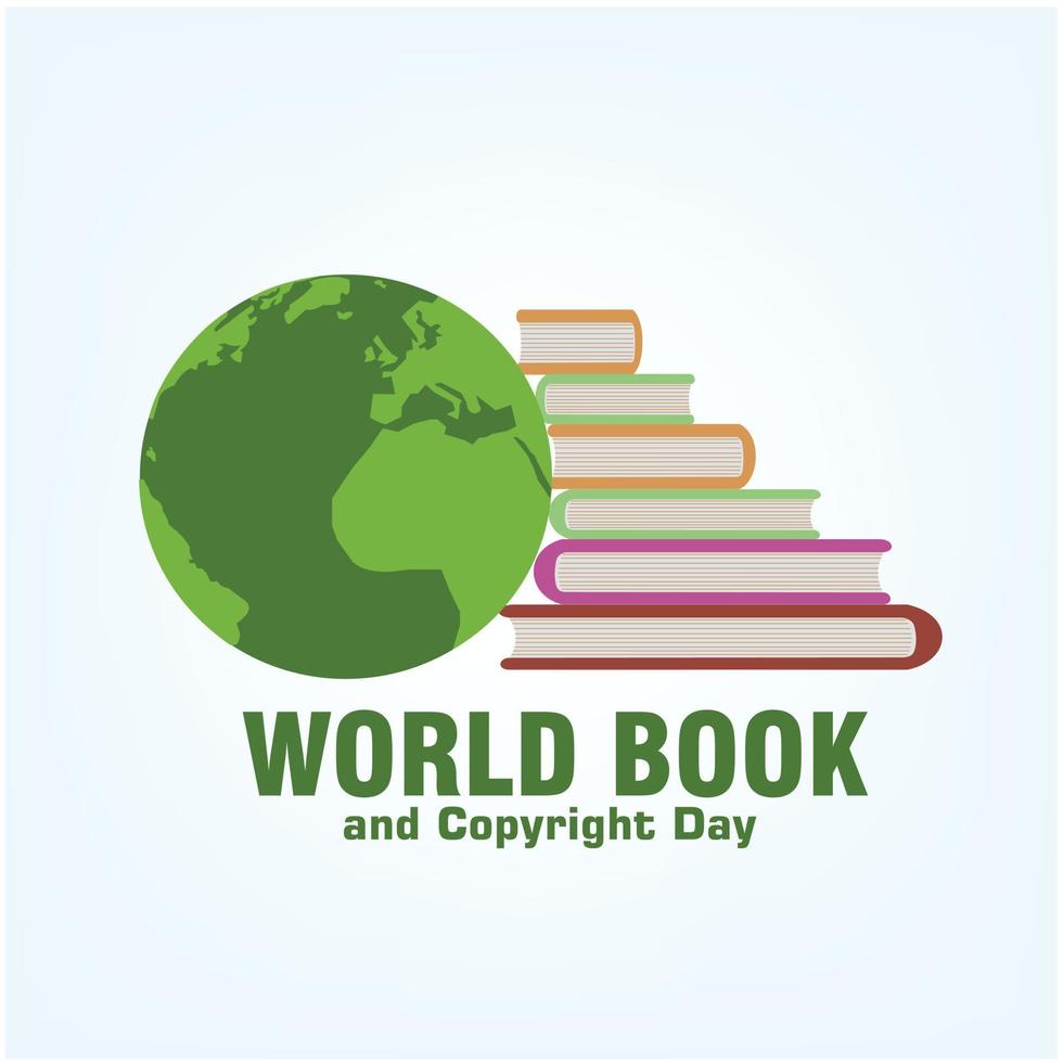 Vector illustration for World Book and Copyright Day.Simple and Elegant Design