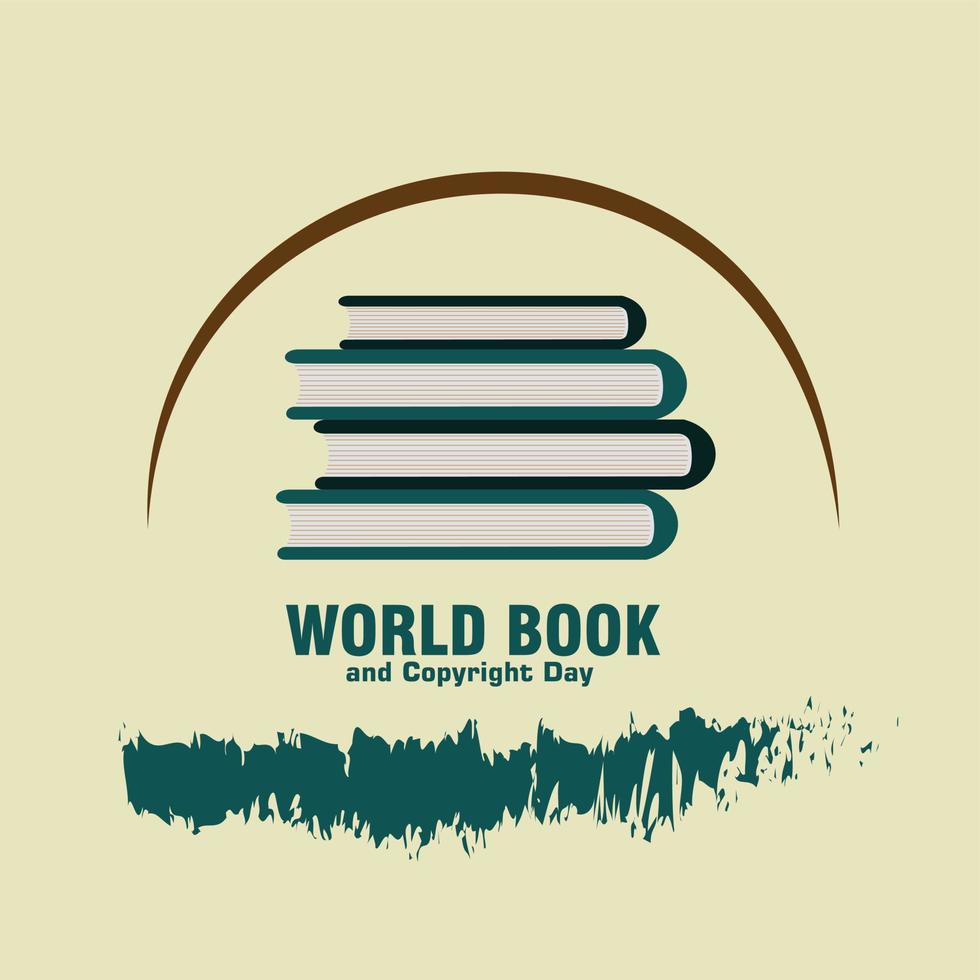 Vector illustration for World Book and Copyright Day.Simple and Elegant Design