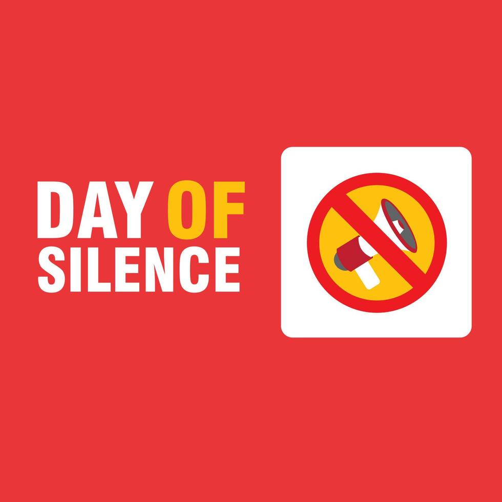 Day of Silence Vector. Templates for backgrounds, banners, cards, posters with captions, social media stories. simple and elegant design vector