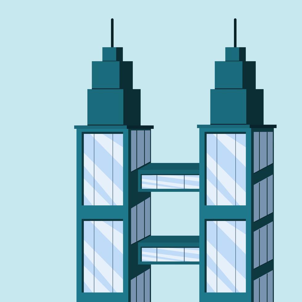 concepto de edificio de oficinas. edificio de oficinas con dos torres, perfecto para diagramas, infografías, ilustraciones y otros recursos gráficos relacionados vector