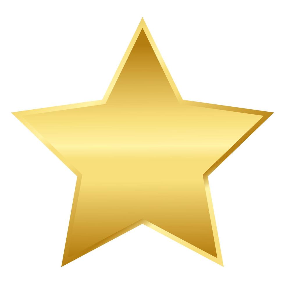 Gold star. Decor rating element vector