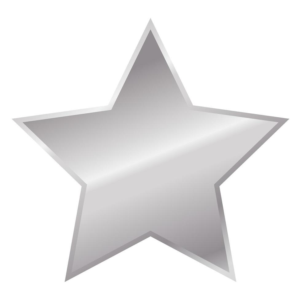 Silver star. Vector illustration isolated on white background