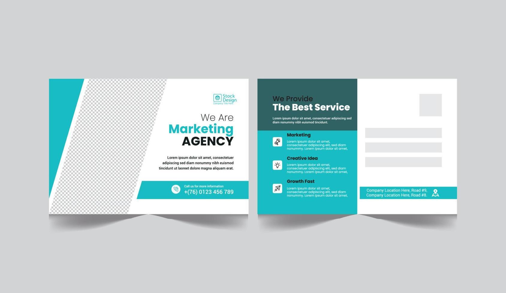 Corporate postcard template design vector