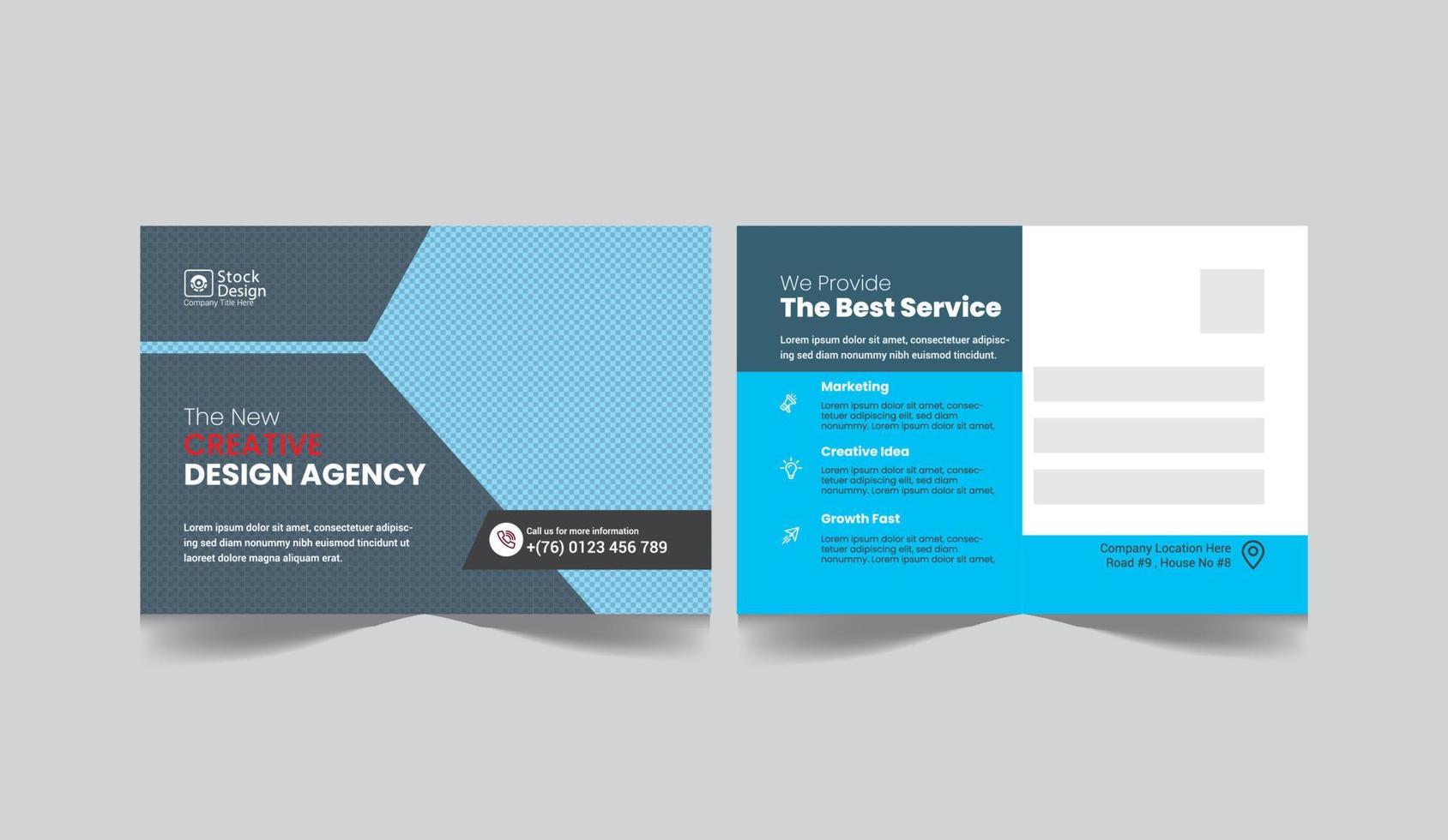 Corporate postcard template design vector