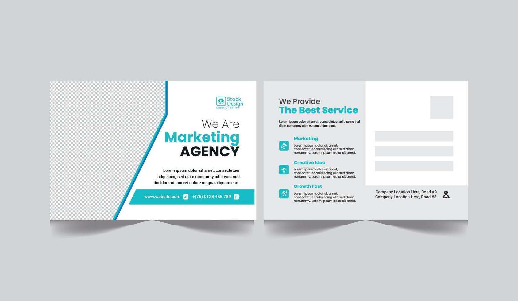 Corporate postcard template design vector