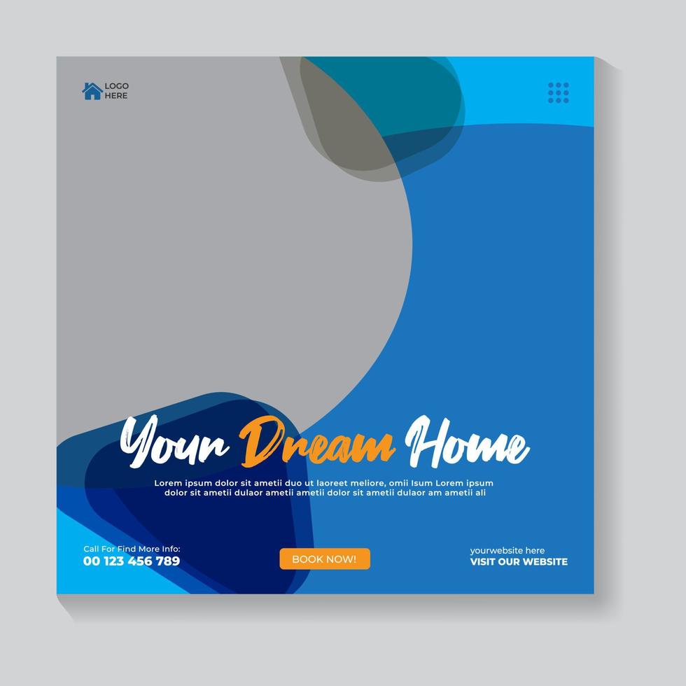 Real estate sale social media post banner template Vector