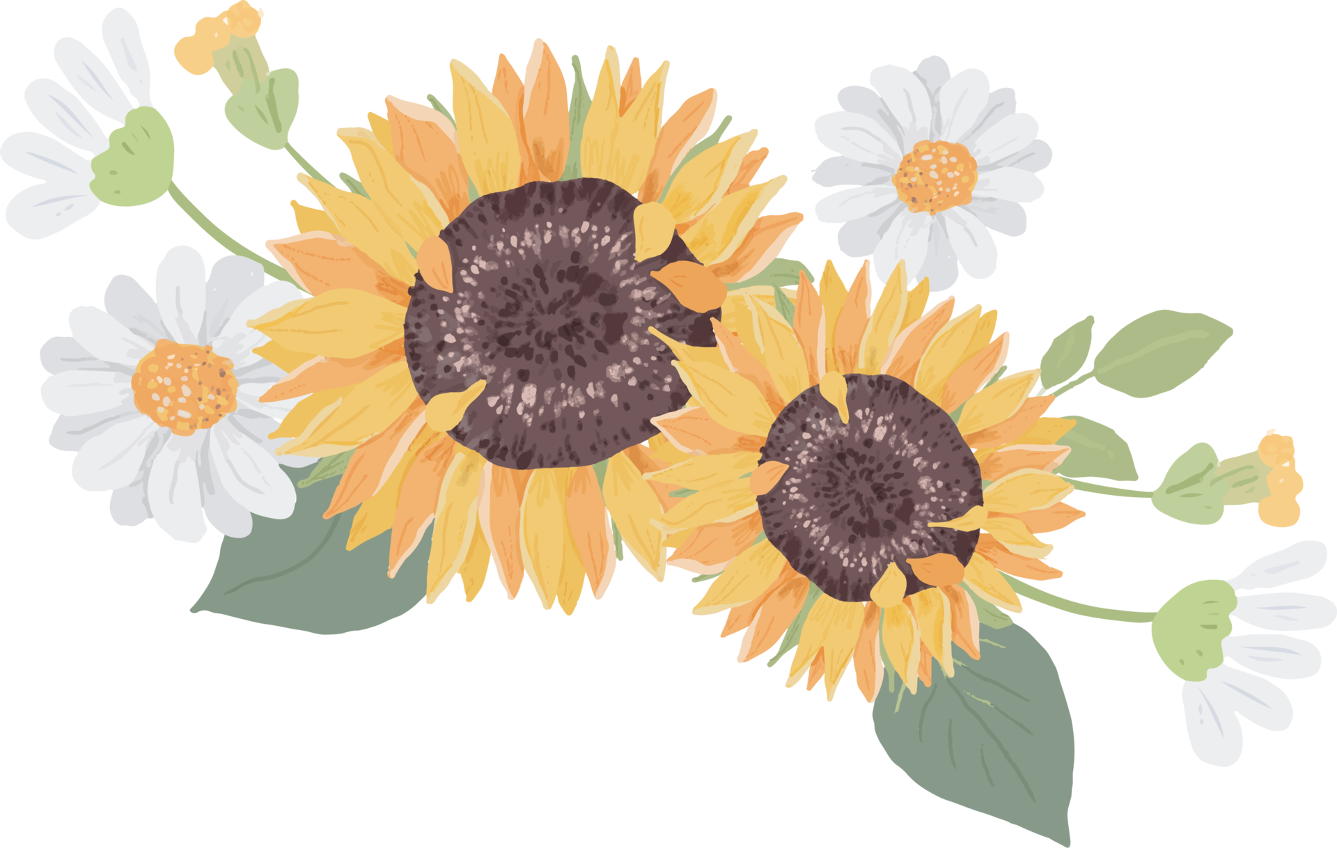 Drawing Sunflowers Ink - Sunflower Line Art Png, Transparent Png -  3000x2457(#177328) - PngFind
