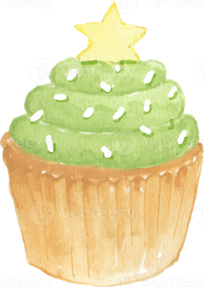 watercolor Christmas cupcakes png