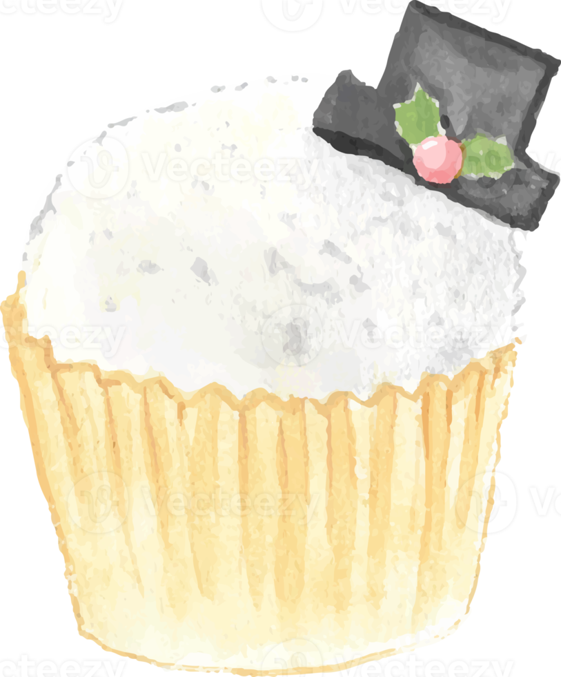 watercolor Christmas cupcakes png