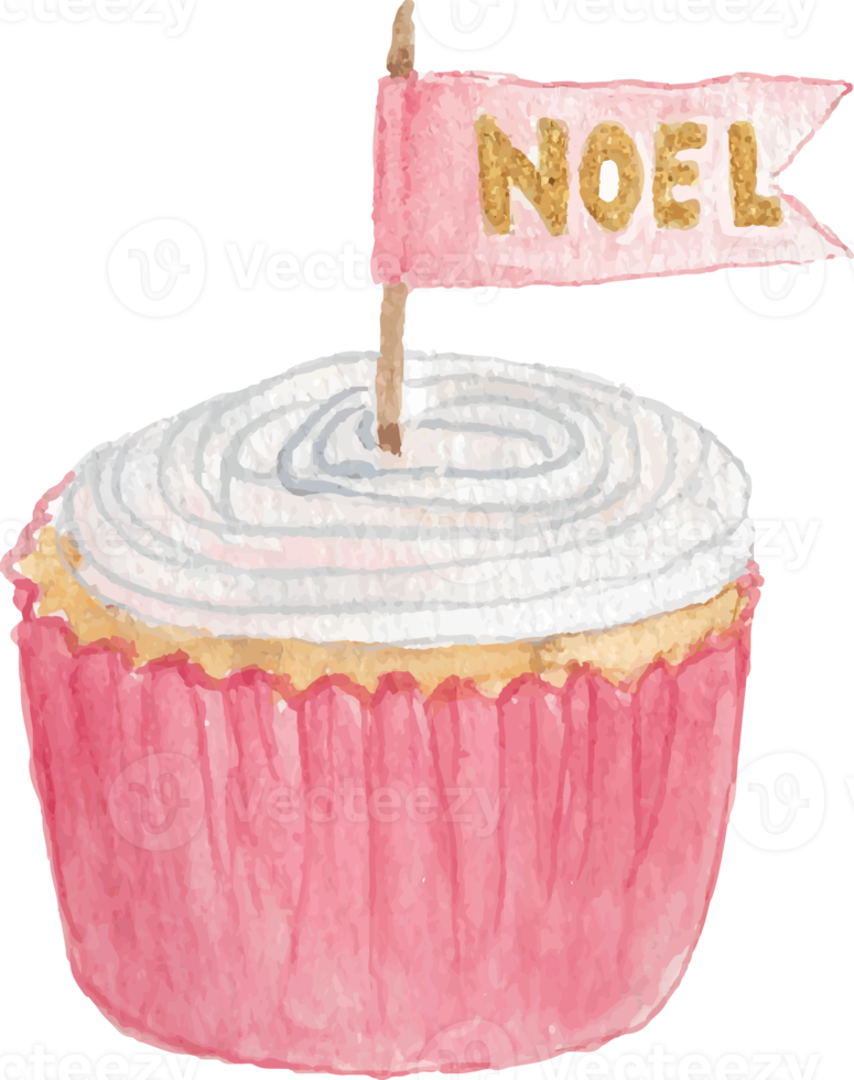 watercolor Christmas cupcakes png