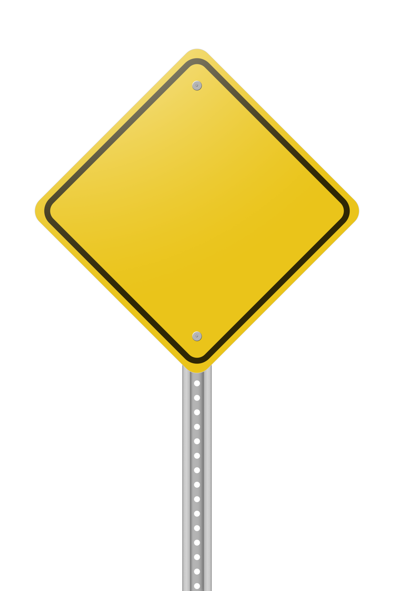 Blank yellow road sign 13391030 PNG