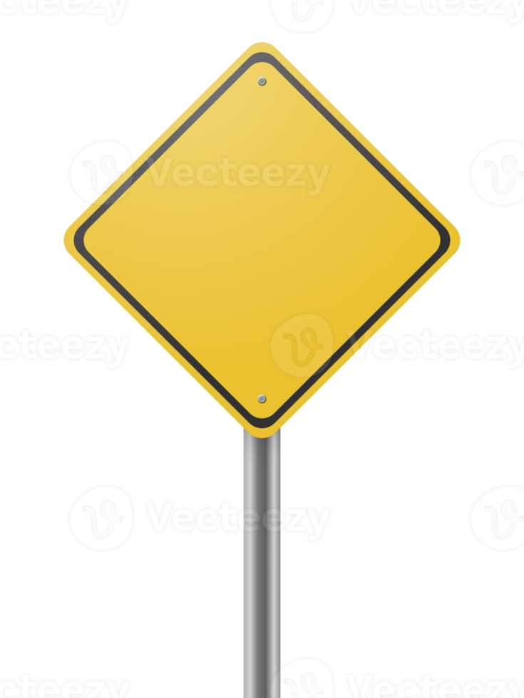 Blank yellow road sign png