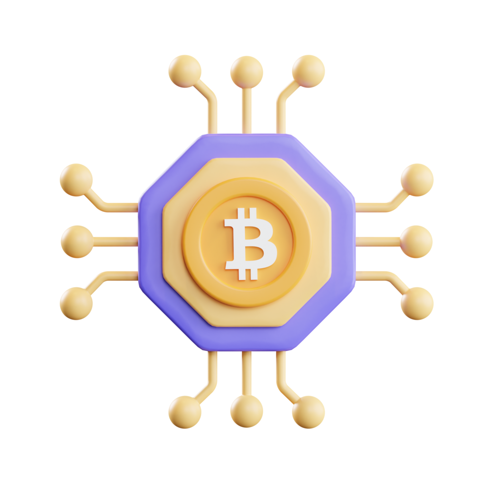 bitcoin Rete 3d illustrazione png