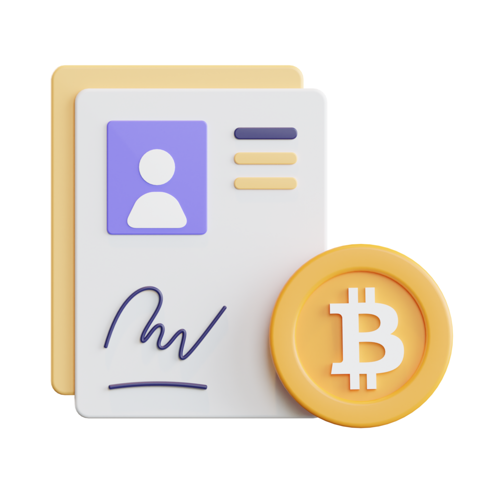 Bitcoin Privacy Contract 3d Illustration png